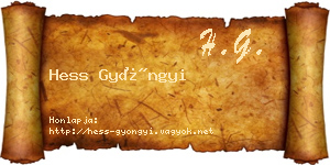 Hess Gyöngyi névjegykártya
