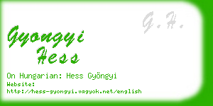 gyongyi hess business card