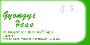 gyongyi hess business card